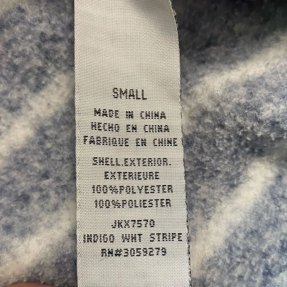 Thread & Supply Blue and White Striped Quarter Zip along Sleeve Pullover